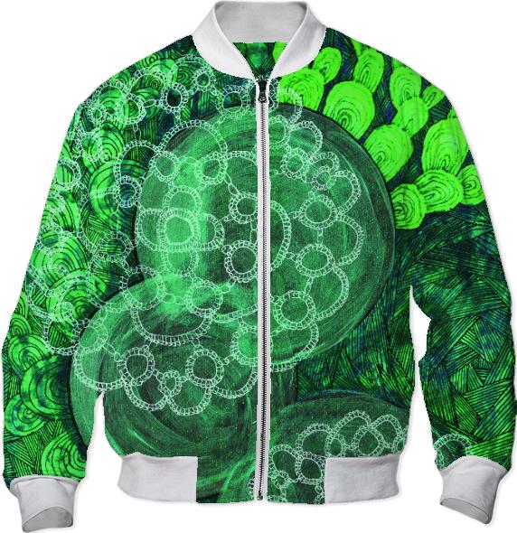 green lace bomber jacket