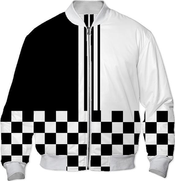 Mod style black and white stripes and check