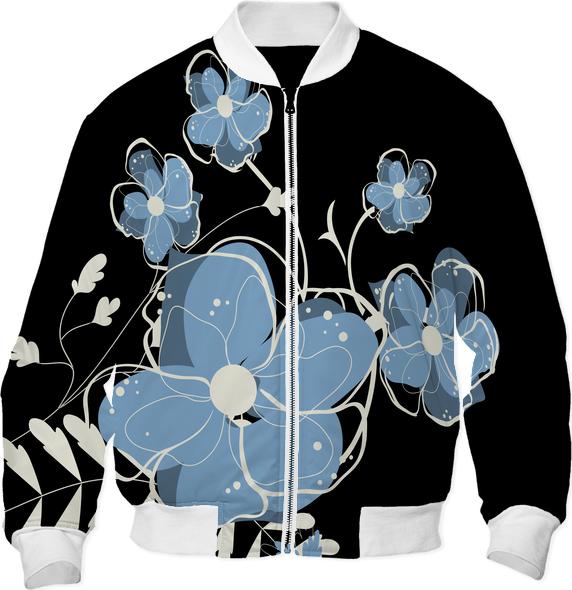 Modern Blue and light grey flowers