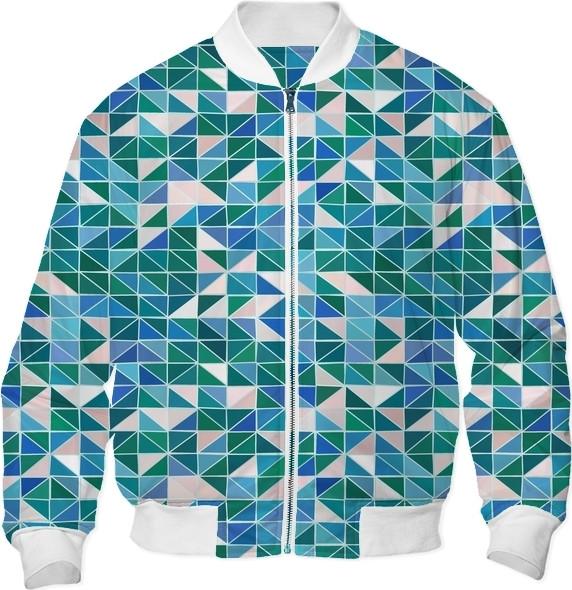 Mosaic in Blue Green Aqua