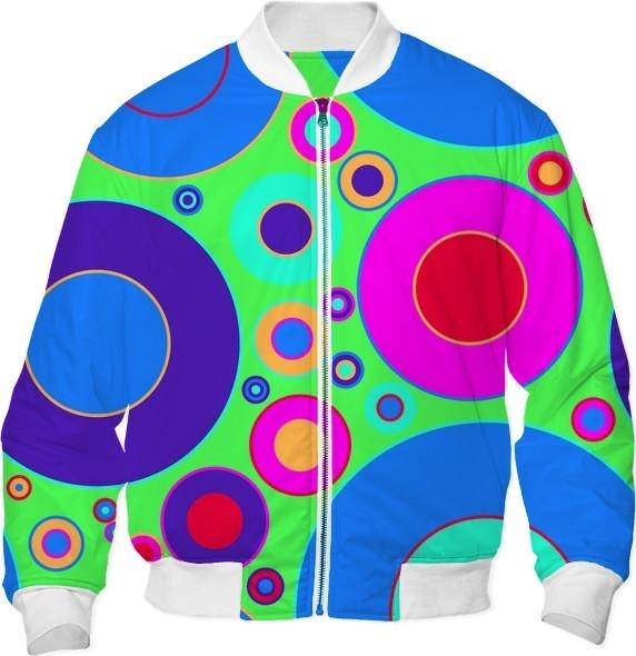 Neon Brights Funky Retro Mod Abstract Circles