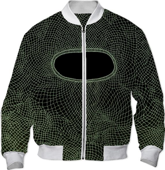 olive black net bomber jacket