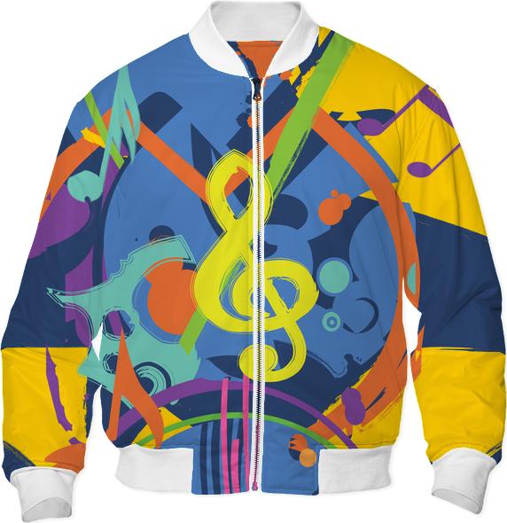 Painted bright abstract music design