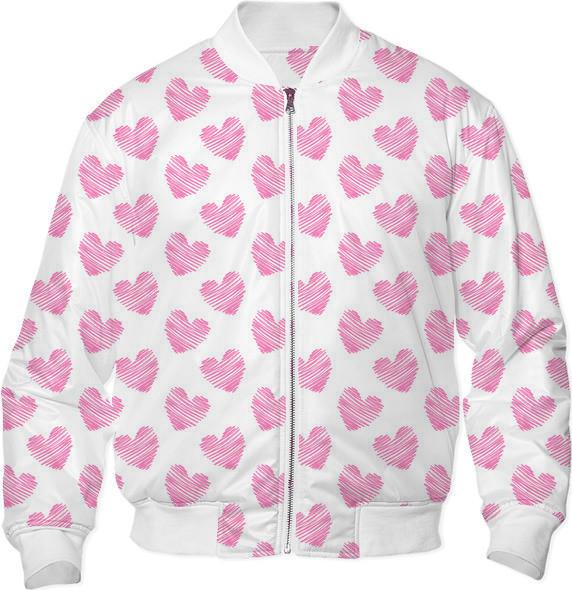 Pastel Pink Scribble Hearts