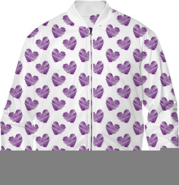 Purple Scribble Hearts