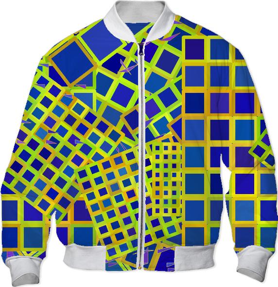 Retro Abstract in Blue and Yellow