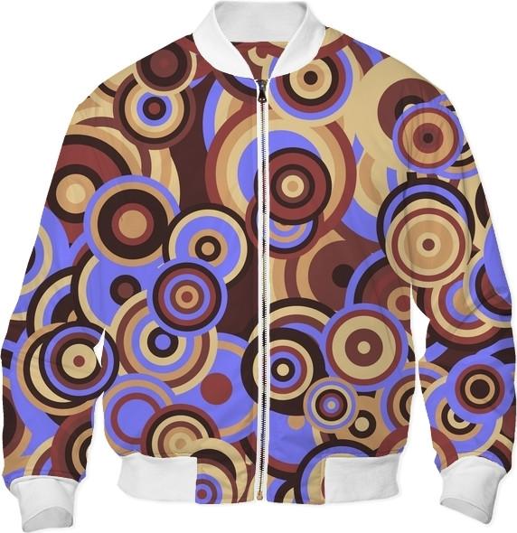 Retro Circles Brown and Blue