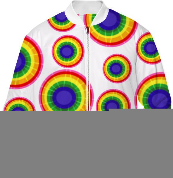 Retro Mod Abstract Rainbow Tie Dye Circles
