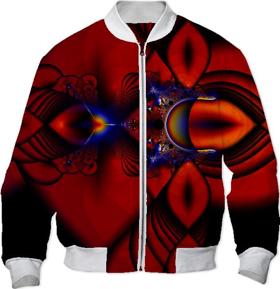 Ruby Abstract Stained Glass Window