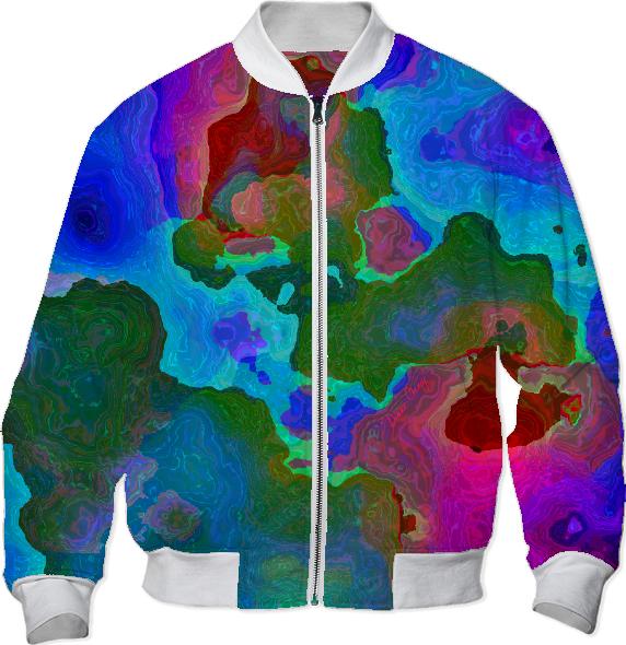 Teal Rose Dance of Paint Abstract Water Map