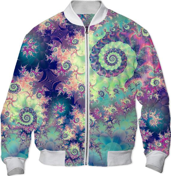 Violet Teal Sea Shells Abstract Underwater Forest