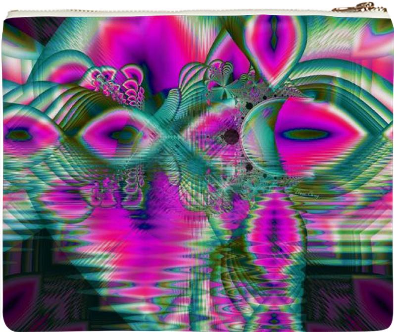 Crystal Flower Garden Abstract Teal Violet