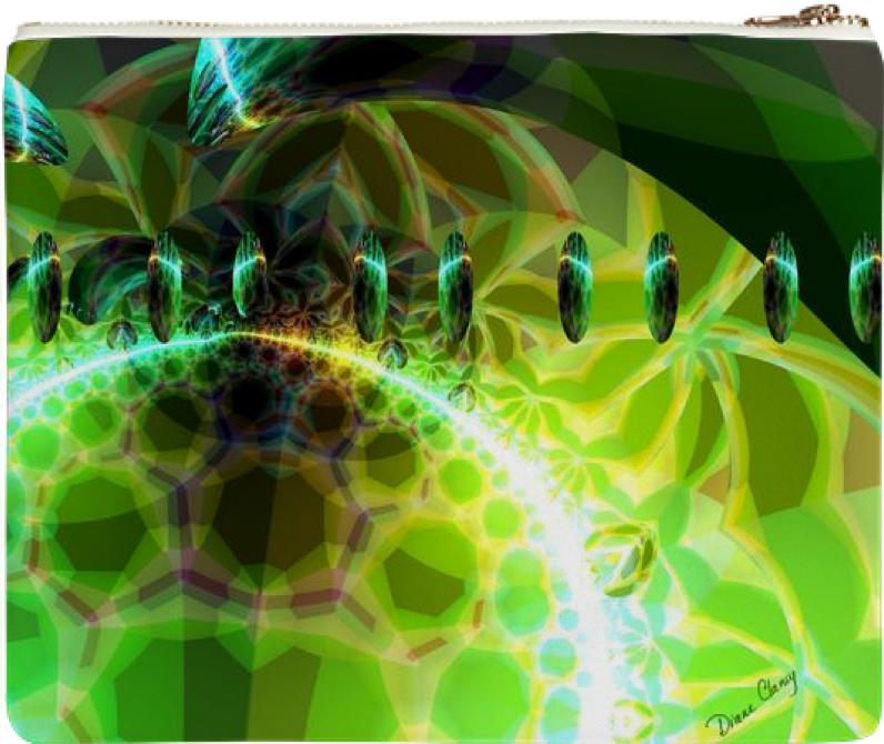 Dawn of Time Abstract Fractal Lime and Gold Emerge