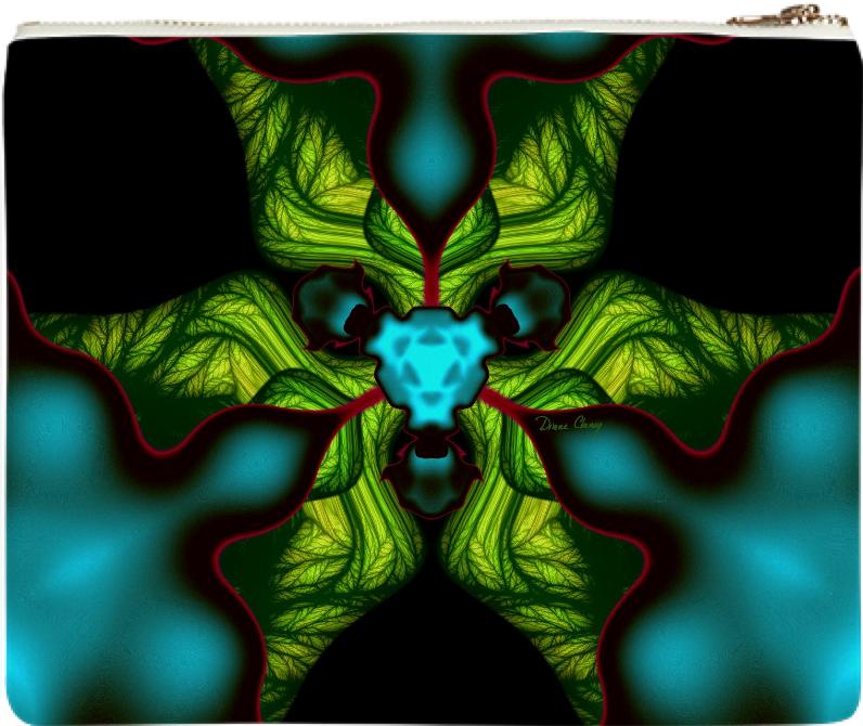 Demon Shadows Abstract Fractal Emerald and Yellow Mask