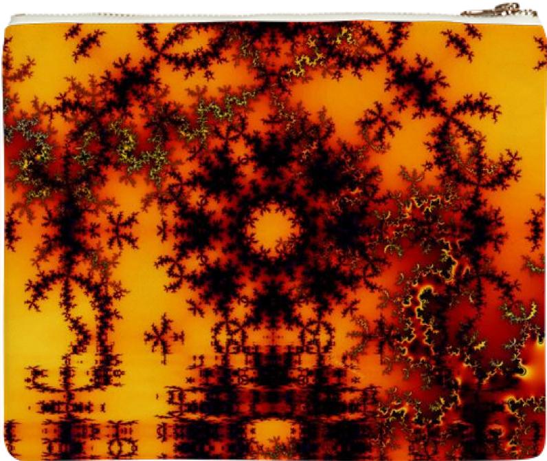 Mystical Golden Fire Lake Abstract Baroque Illusion