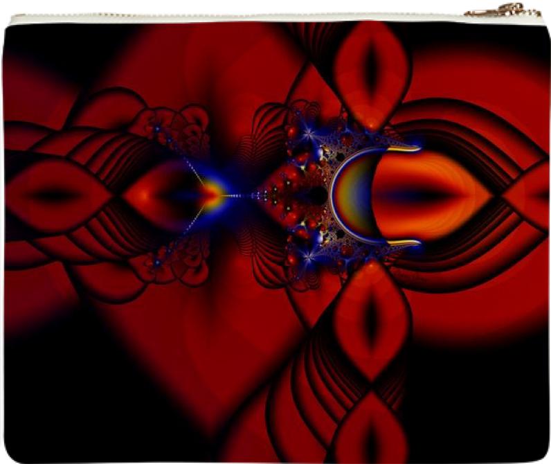 Ruby Abstract Fractal Stained Glass Window