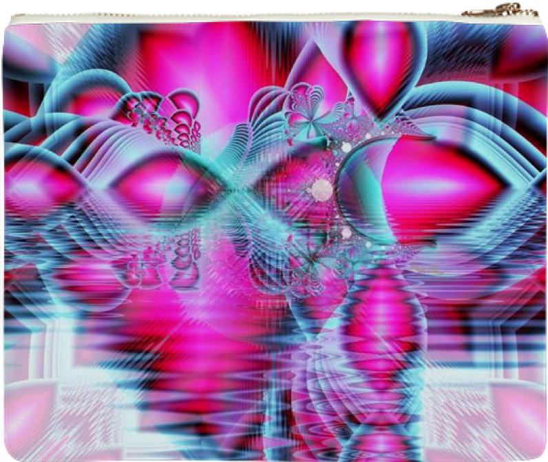 Ruby Red Crystal Palace Abstract Fractal Pink Jewels