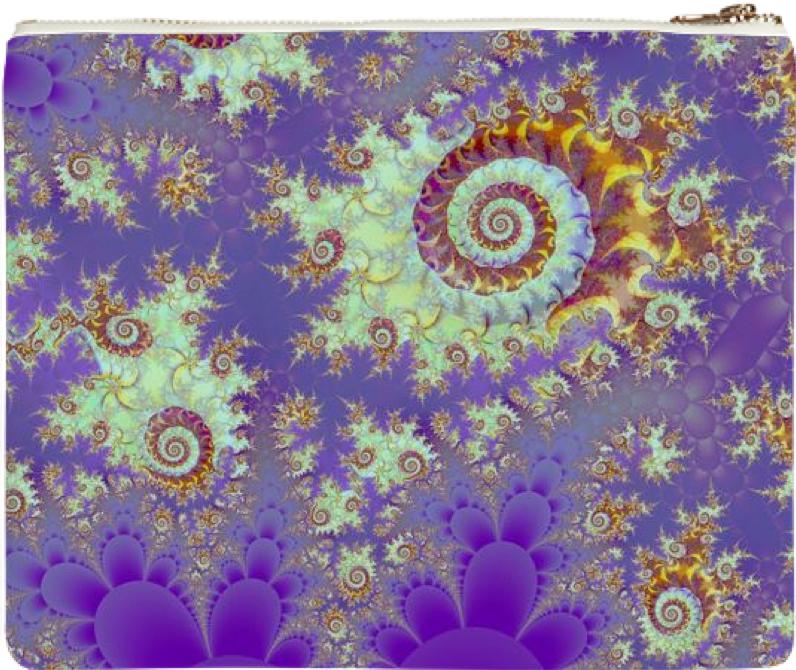 Sea Shell Spiral Abstract Violet Cyan Stars