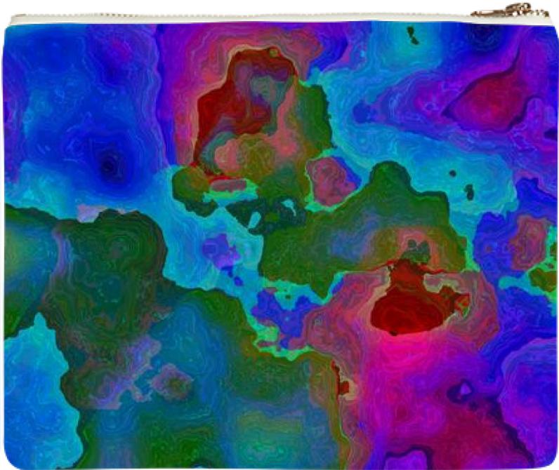 Teal Rose Dance of Paint Abstract Water Map