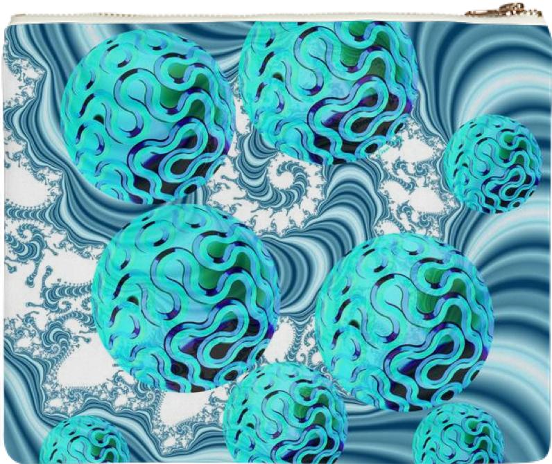 Teal Sea Forest Abstract Fractal Underwater Ocean