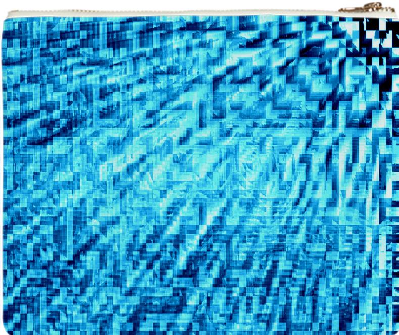 Turquoise Windy Pixels Clutch