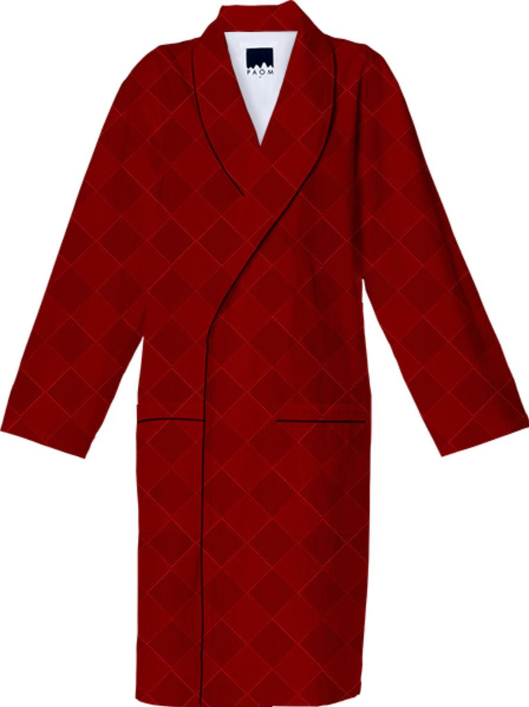 Burgundy Checkered Cotton Robe