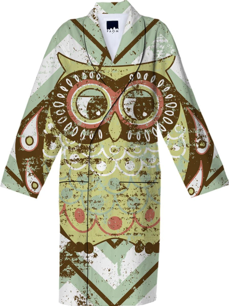 Distressed Chevron Owl Pattern