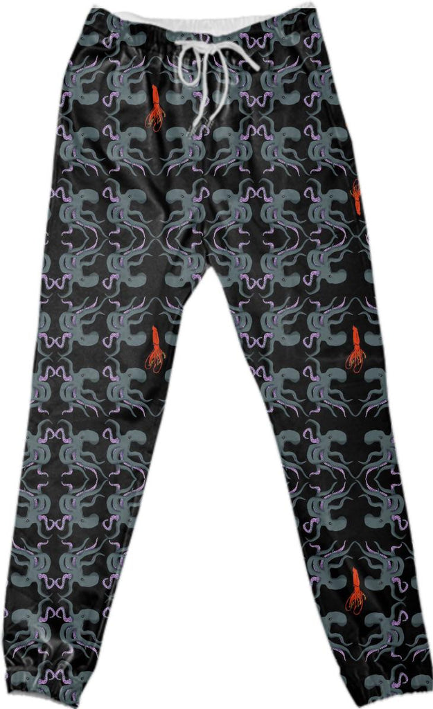 Octopus and Squid Cotton Pants
