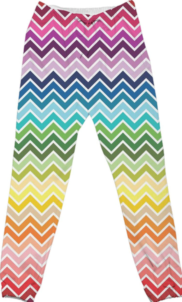 Rainbow Chevron Summer Cotton Pants
