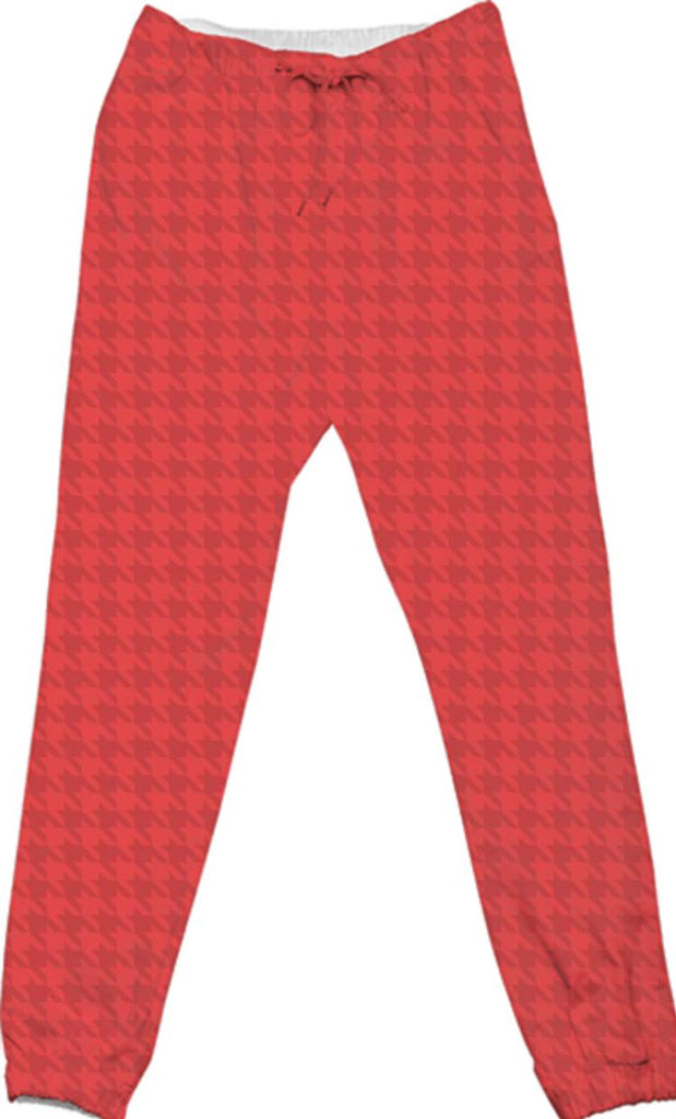 Tone on Tone Houndstooth Red Pants