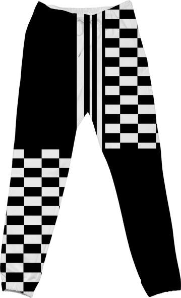 Black and white Striped Check