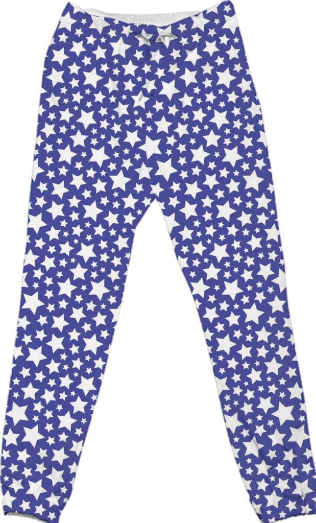 Blue and White Stars Cotton Pants
