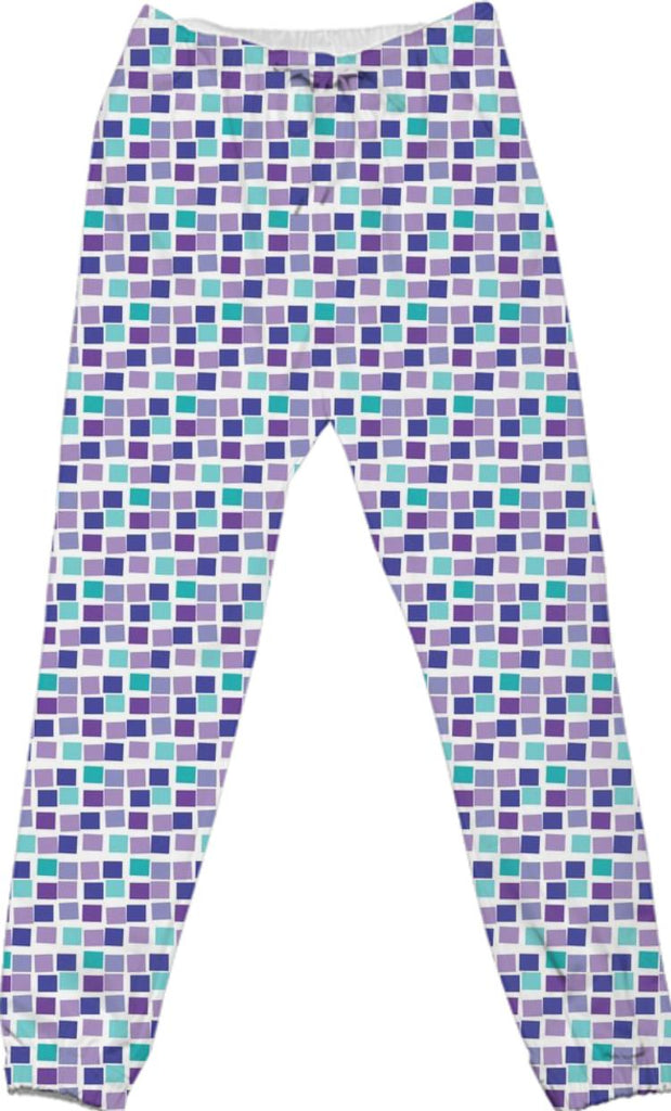 Bright Bold Geometric Squares Purple Lavender Aqua