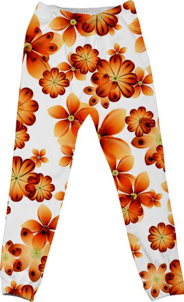 Burnt Flower Cotton Pants by Valxart com