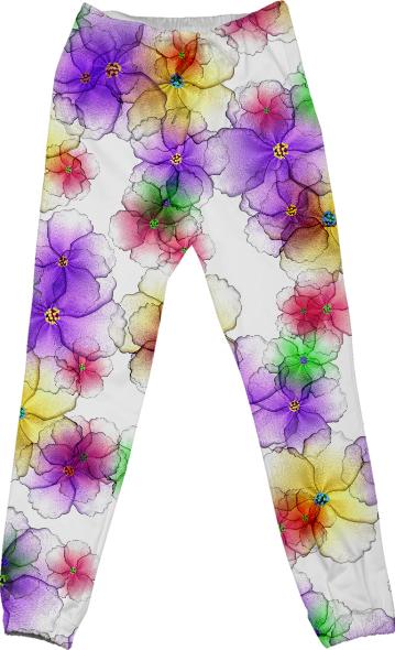 CANDY FLOWERS COTTON PANTS
