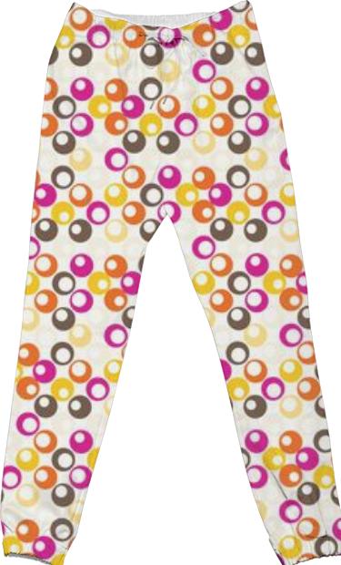 Retro Mod Abstract Circle Cotton Pants