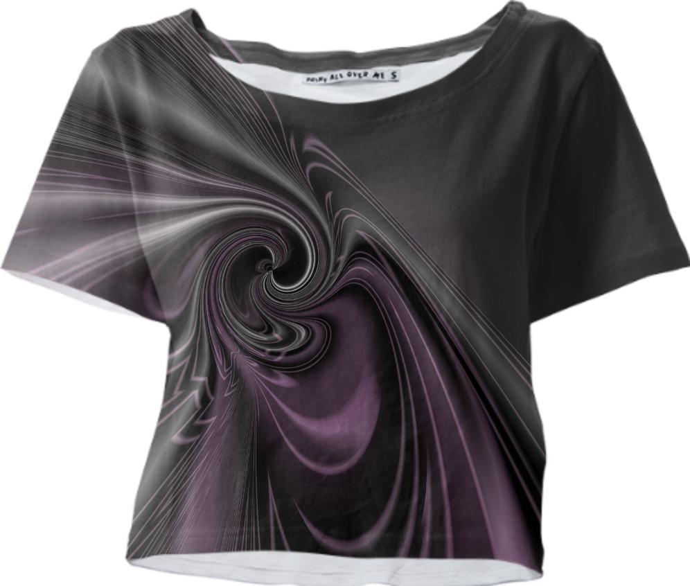 Abstract 361 in Plum and Gray Crop Tee