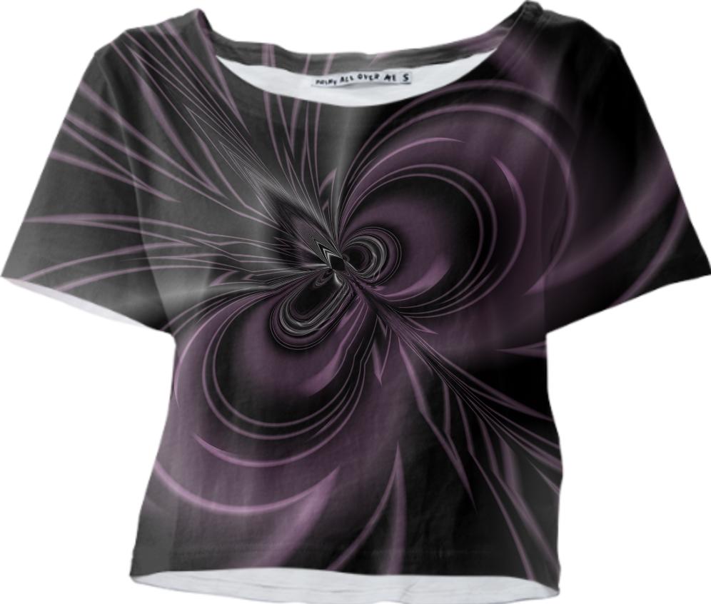 Abstract 382 in Plum and Gray Crop Tee