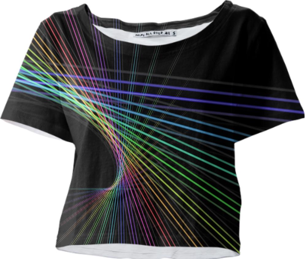 Black with Rainbow Color Lines Abstract