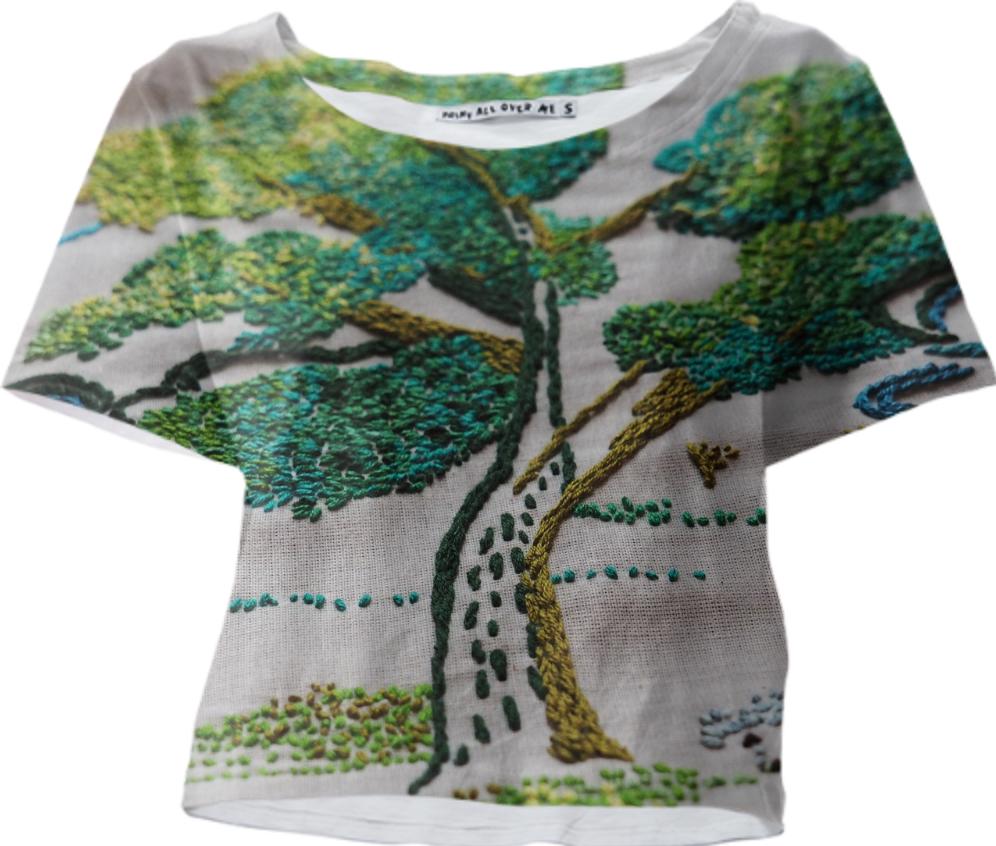 embroidered summer tree