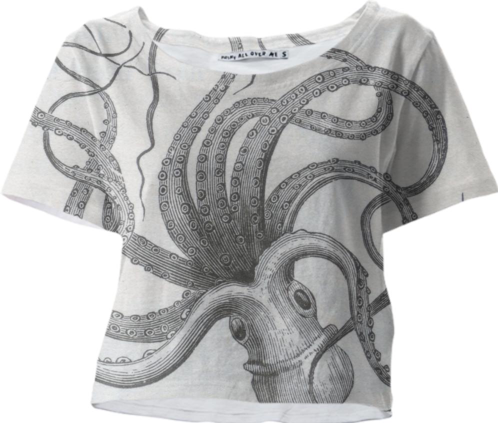 The Kraken vintage octopus design sexy crop top