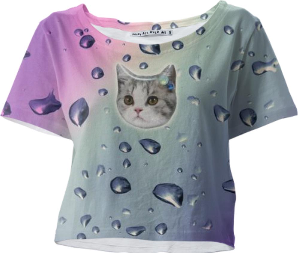 crop cat t shirt