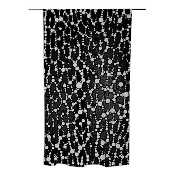 Black White Leopard Print Bling Curtains