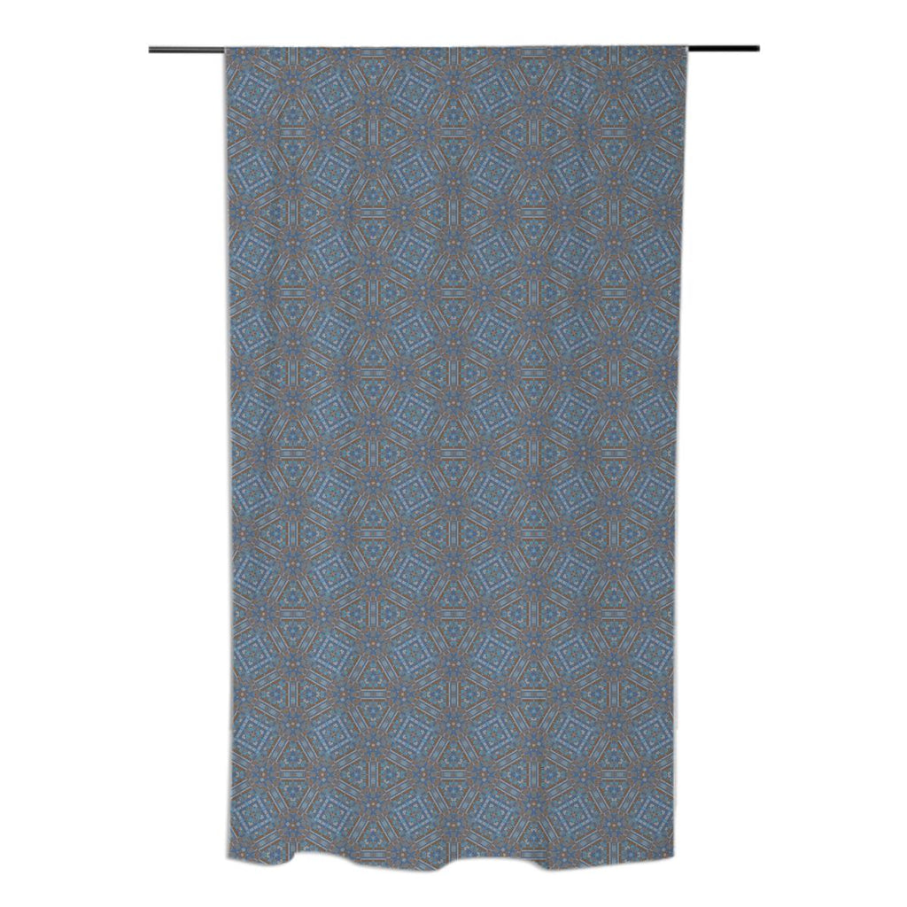 Blue Limestone Gray and Copper Geometric Curtain