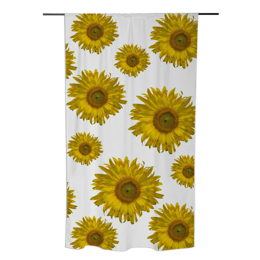 Yellow Scattered Sunflowers Curtain