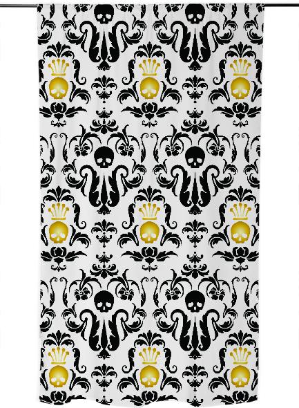 Crowned Skull Damask Curtian