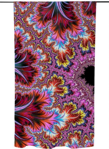 Elegant Funky Pink Fractal Art With Deco Feathers And Rainbow Swirls