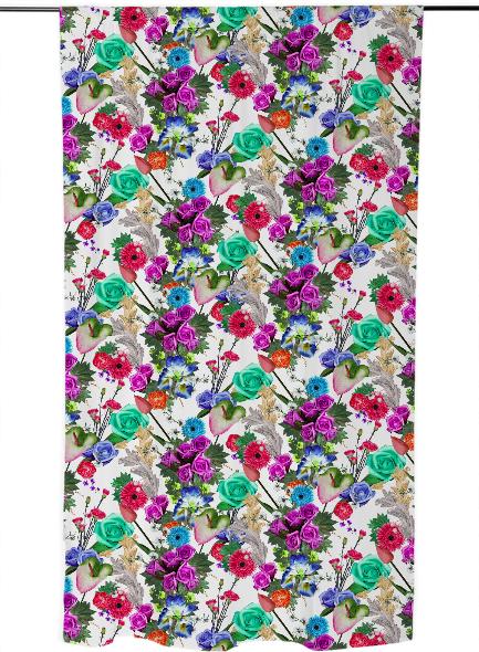 Floral Print with Fake Flowers