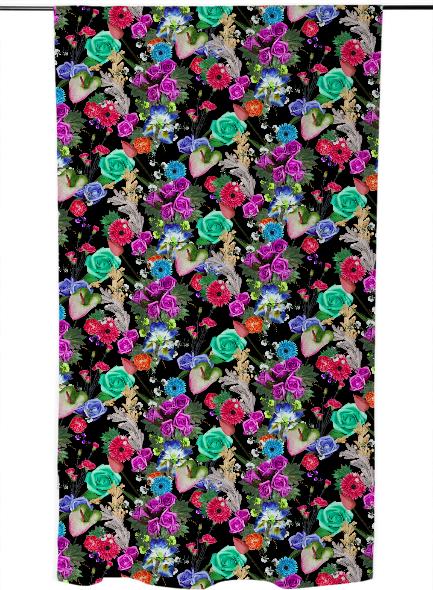 Floral Print with Fake Flowers