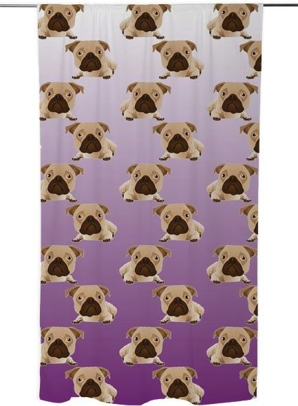 Funny Pugs on Purple Gradient